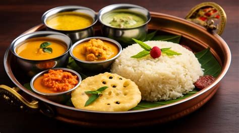 Premium Ai Image Traditional Onam Feast South Indian Vegetarian Thali