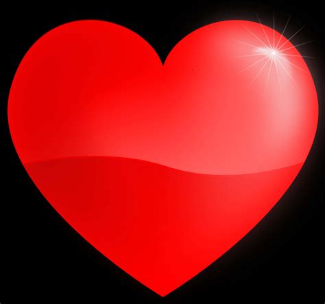 Download Glowing Red Heart Black Background