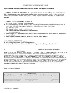 SAMPLE SELF ATTESTATION Doc Template PdfFiller