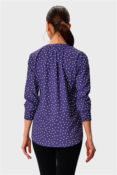 Shop Polka Dot Print Crepe Tunic Eshakti