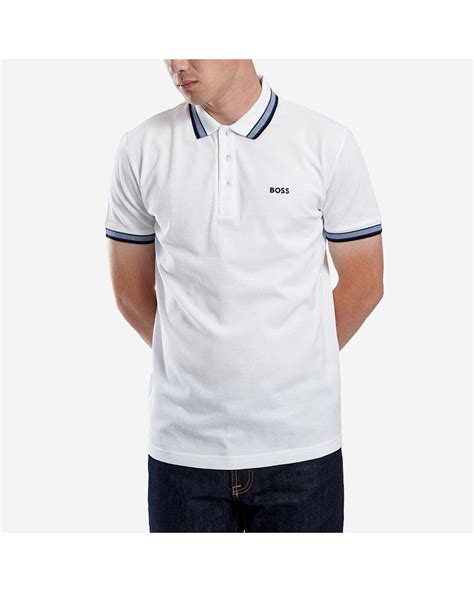 Hugo Boss Green Mens Classic Polo T Shirt Paddy M White Clout