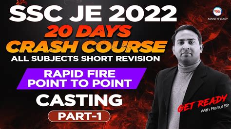 Ssc Je Mechanical Last Days Crash Course Casting Ssc Je