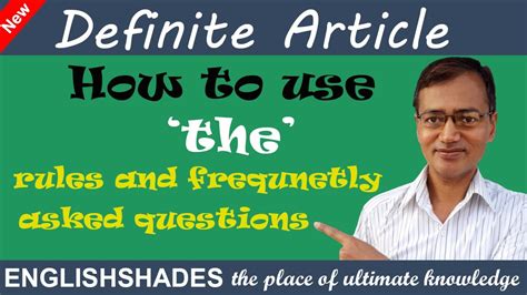 Rules For Using Definite Article And Faq English Grammar An Easy Way Of Learning Youtube