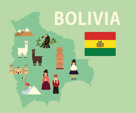 Bolivia Map And Culture 4415899 Vector Art At Vecteezy