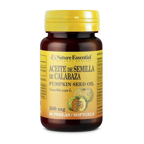 Aceite de Semilla de Calabaza 500 mg Beneficios para Vías Urinarias y