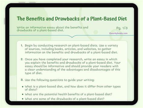 The Benefits And Drawbacks Of A Plant—based Diet Worksheet W46