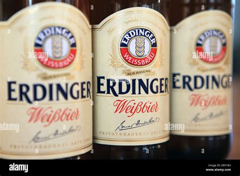 Bottles Of Erdinger Weißbier German Wheat Beer Stock Photo Alamy