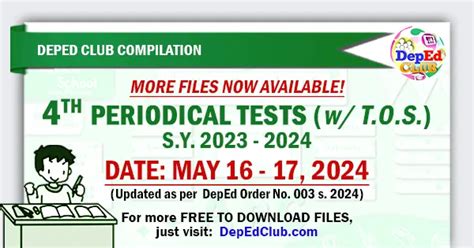 4th Quarter All Subjects Summative Tests The Deped Teachers Club