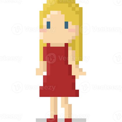 Pixel Art Blond Hair Woman Character 27517624 PNG