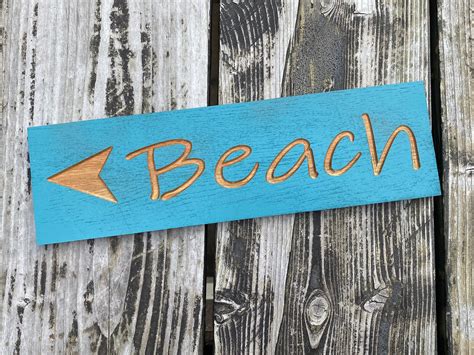 Beach Arrow Wall Sign Which Way To The Beach Directional Arrow