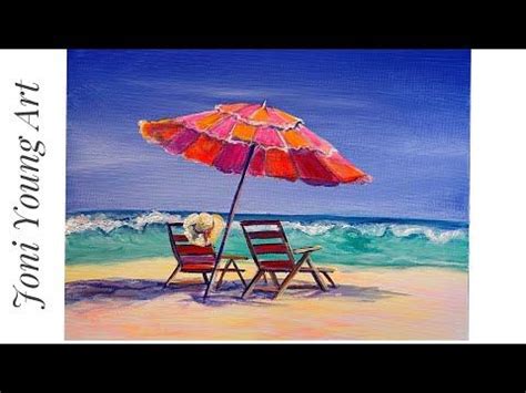 How To Paint BEACH DAY Acrylic Step By Step Tutorial Beginner