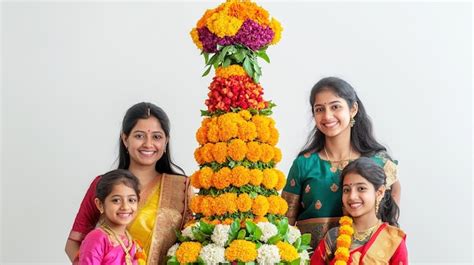 Happy Bathukamma Poster Flower Festival Celebrated By The Women Of In