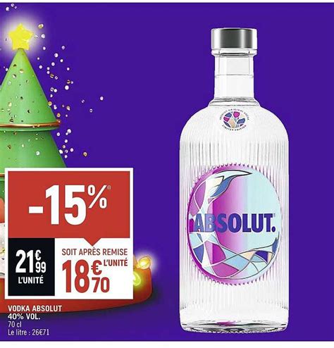 Promo Vodka Absolut 40 Vol Chez Spar Icataloguefr