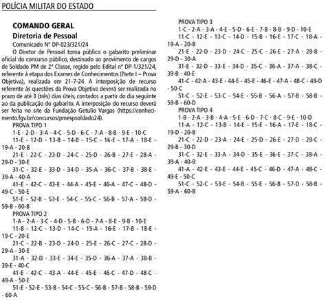 Concurso PM SP Divulga Gabarito Preliminar Para Soldado
