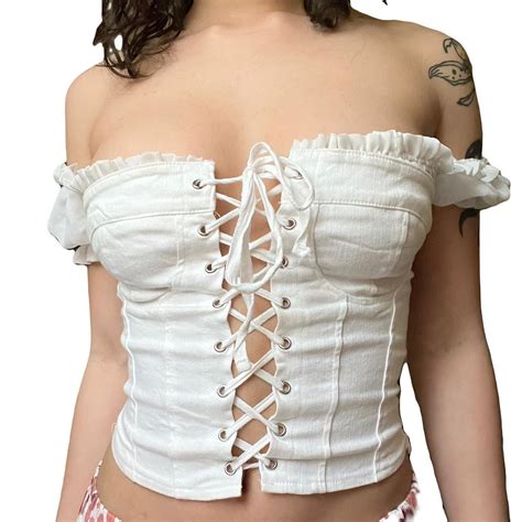 Women S White Corset Depop