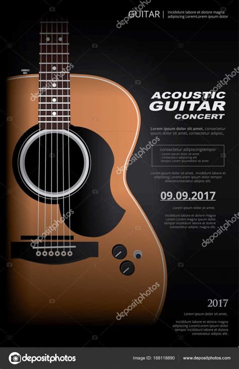 Acoustic Guitar Concert Poster Background Template Stock Vector By ©