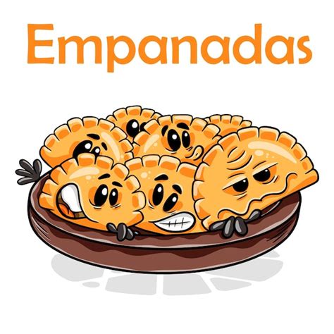 Empanadas personagem de desenho animado engraçado fundo isolado do