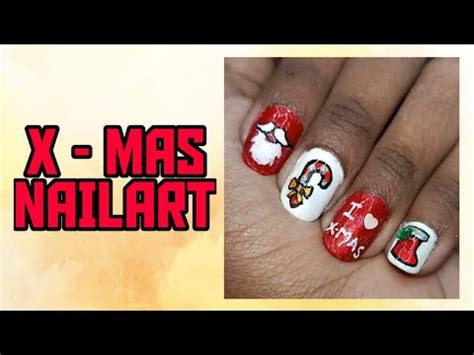 Merry Christmas Nailart Simple Easy Nailart YouTube