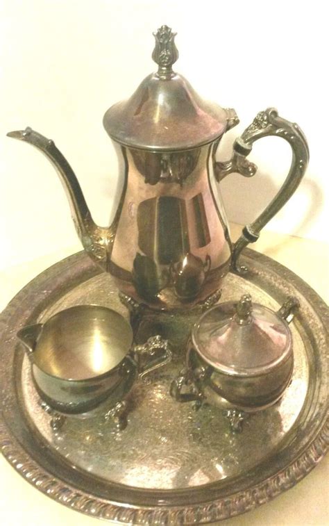 Leonard Silverplate Coffeetea Set Service With Tray Vintage 4 Piece