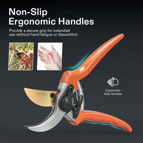 Vivosun 8 Bypass Pruning Shears For Gardening Heavy Duty Garden Scissors Ultra Sharp Pruners