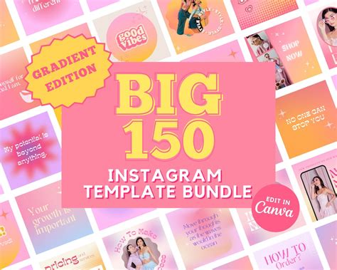 150 Colorful Instagram Templates Gradient Instagram Templates Pink