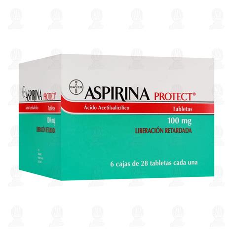 Aspirina Protect 100mg 6 Cajas De 28 Tabletas C U Liberación Retardada