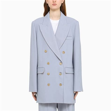 Buy Khaite And Double Breasted Blazer Light Blue At 25 Off