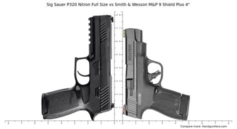 Sig Sauer P320 Nitron Full Size Vs Smith And Wesson Mandp 9 Shield Plus 4 Size Comparison Handgun