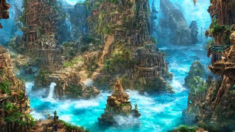 Lost City Of Atlantis Fantasy Artwork Very Very Very Stable Diffusion