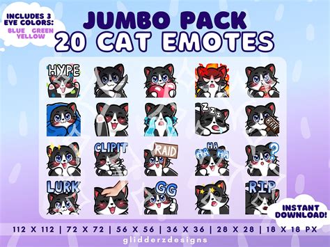 Twitch Tuxedo Cat Emote Jumbo Pack Tuxedo Cat Twitch Emotes Tuxedo