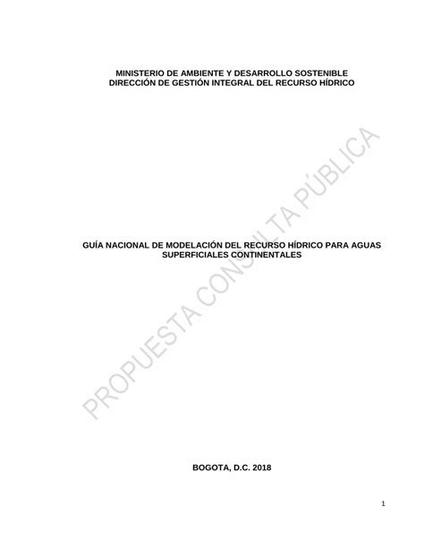 Pdf Gu A Nacional De Modelaci N Del Recurso A Modelaci N Pdf