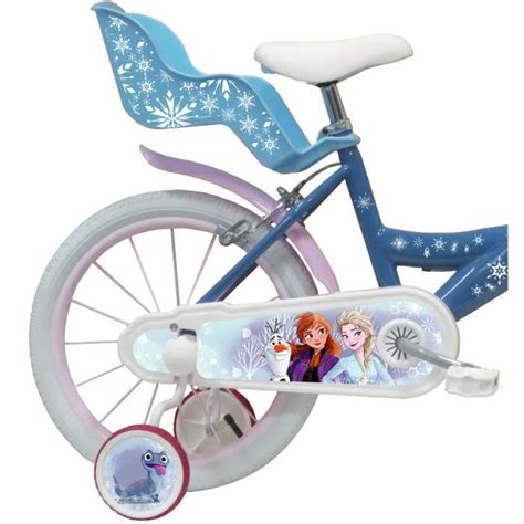 Vélo enfant fille 16 Reine des Neiges Frozen équipé de 2 freins