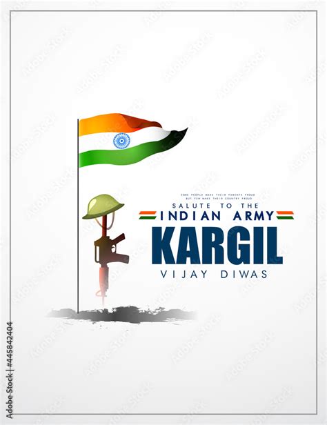 Kargil Vijay Diwas Banner Or Poster Vector Illustration Of Poster For Salute Indian Army Amar