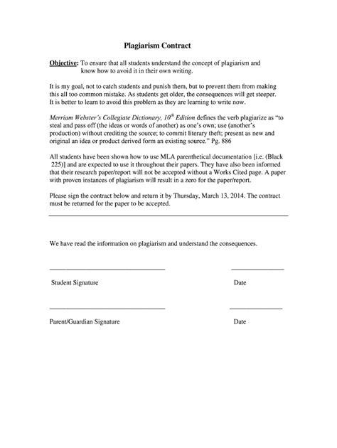 Contract Plagiarism Fill Out Sign Online DocHub