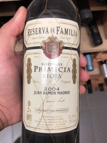 Bodegas Casa Primicia Juan Ramon Madrid Selección de Familia Reserva