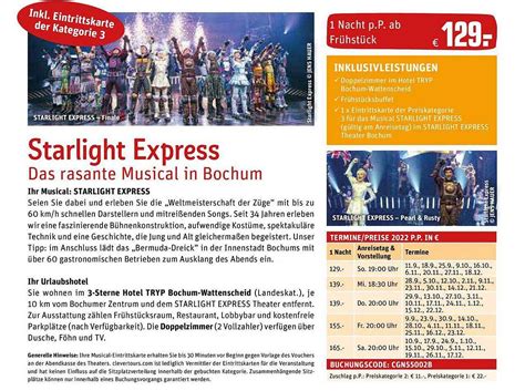 Starlight Express Das Rasante Musical In Bochum Angebot Bei Rewe Reisen