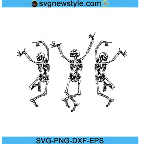 Halloween Party Dancing Skeleton Svg, Skeletons Happy Halloween Svg ...