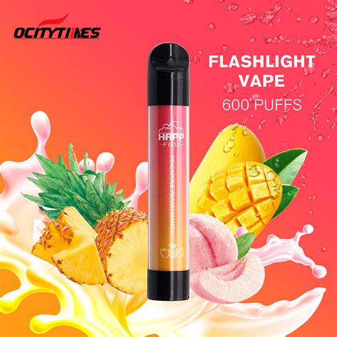 Strawberry Ice LED Flashlight 600 Puffs Disposable Pod Vape Pen Buy