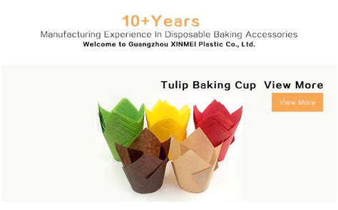 High Temperature Disposable Decorative Tulip Muffin Cups Paper Cupcake