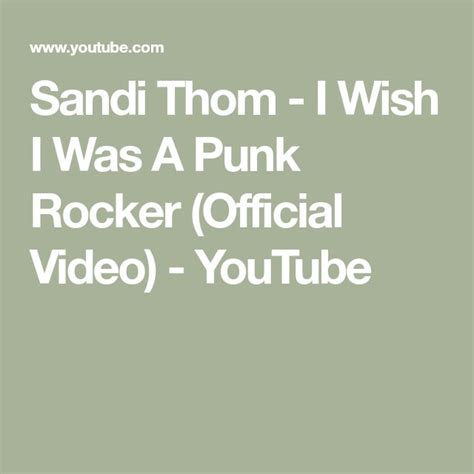 Sandi Thom - I Wish I Was A Punk Rocker (Official Video) - YouTube ...