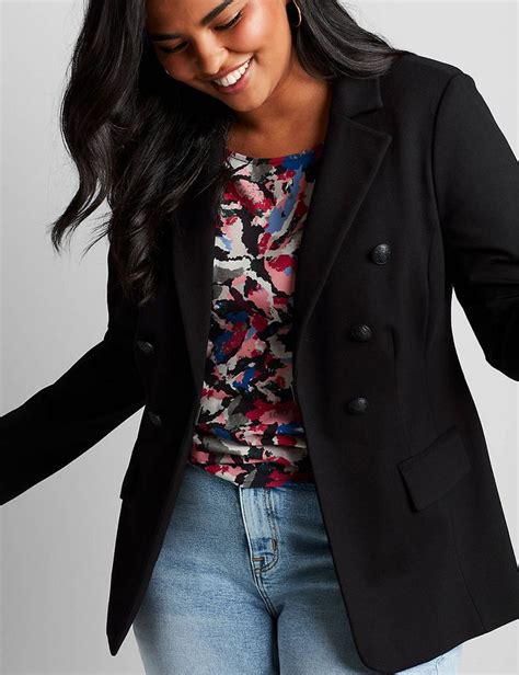 Bryant Blazer Faux Double Breasted Ponte Lane Bryant Knit Blazer