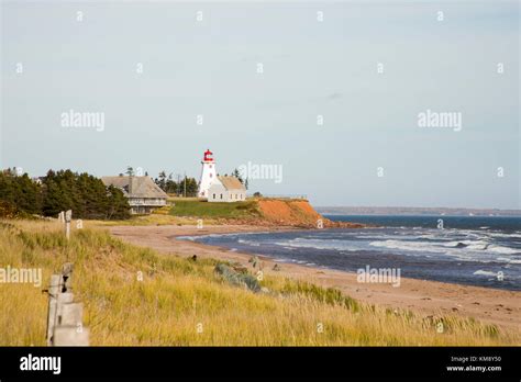 Panmure Island Lighthouse On Coastal Prince Edward Island Canada