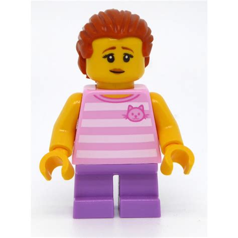 Lego Kid Female Bright Pink T Shirt With Stripes Medium Lavender