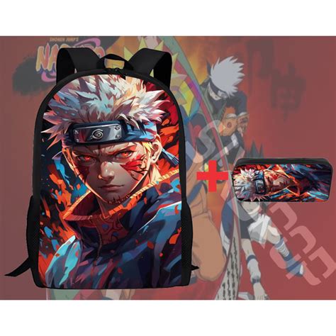 Mochila Infantil Naruto Akatsuki Kakashi Shippuden Bolsa Escolar