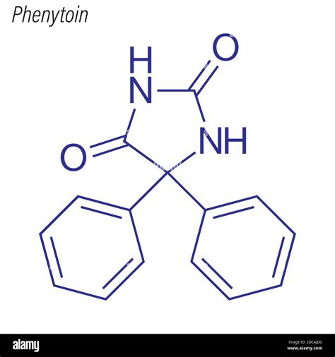 Fórmula Esquelética De La Fenitoína Molécula Química Farmacológica Imagen Vector De Stock Alamy