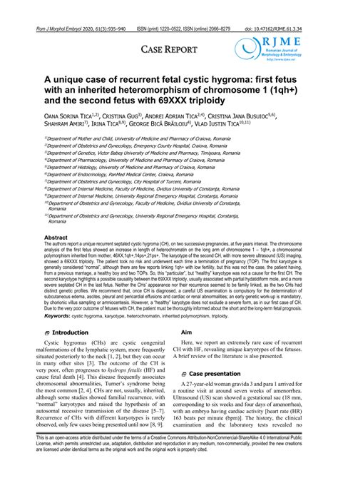 Pdf Case Report A Unique Case Of Recurrent Fetal Cystic Hygroma