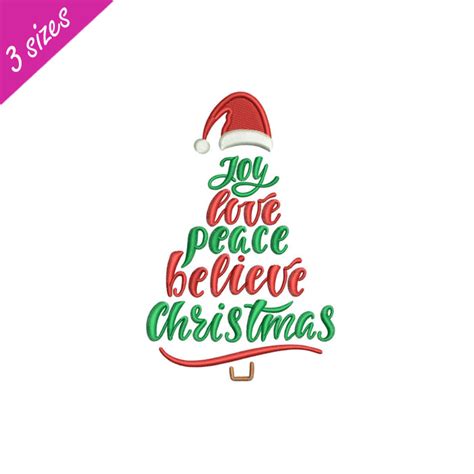 Christmas Joy Peace Rg Embroidery Designs