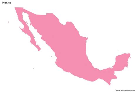 Sample Maps For Mexico Pink Outline Mexico Map Map Mexico