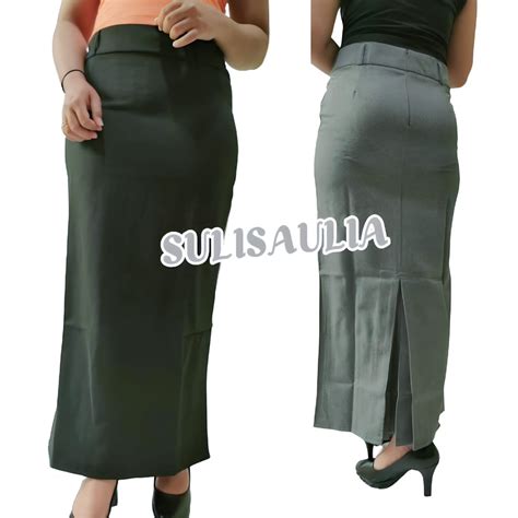 Jual Rok Span Panjang Wanita Rempel Belakang Rok Biron Rok Kipas Size S