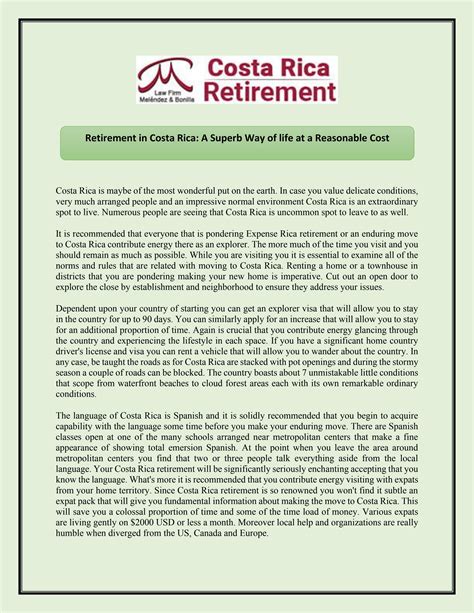 Costa Rica Retirement Cost | Costaricaretirement.com by costaricaretirement - Issuu